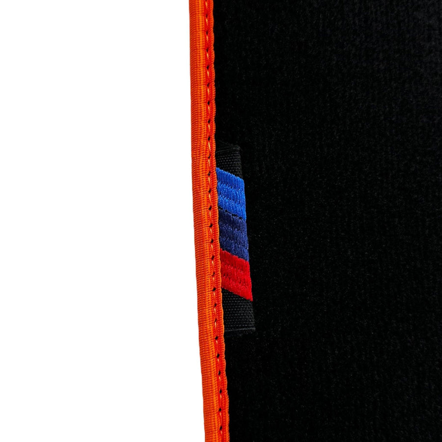 Black Floor Mats For BMW 1 Series F70 | Orange Trim - AutoWin