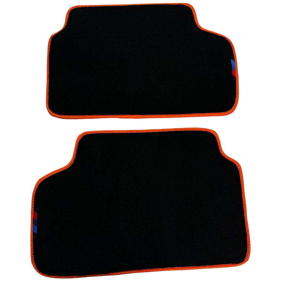 Black Floor Mats For BMW M5 G90 (2023-2026) Sedan | Orange Trim - AutoWin