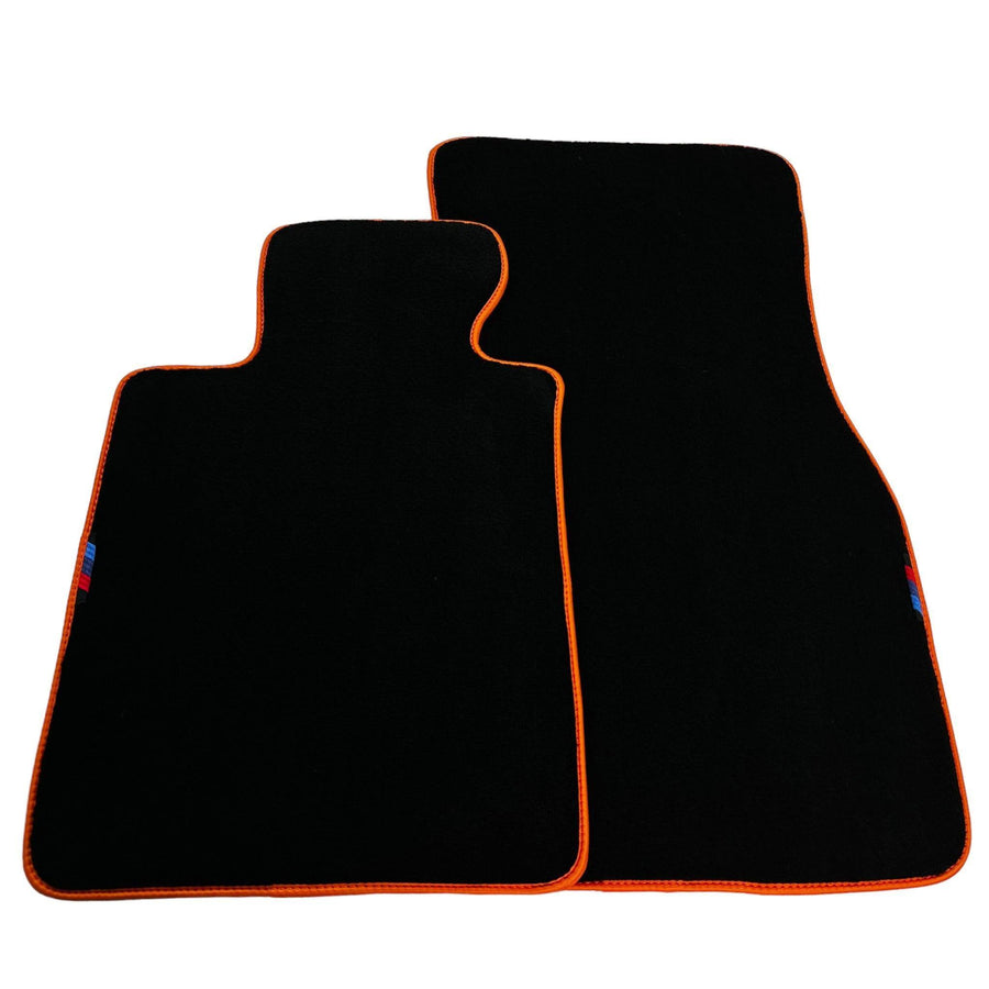 Black Floor Mats For BMW Gran Tourer F46 (2015-2022) 7 Seats | Orange Trim - AutoWin
