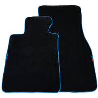 Black Floor Mats For BMW Gran Tourer F46 (2015-2022) 5 Seats | Sky Blue Trim - AutoWin