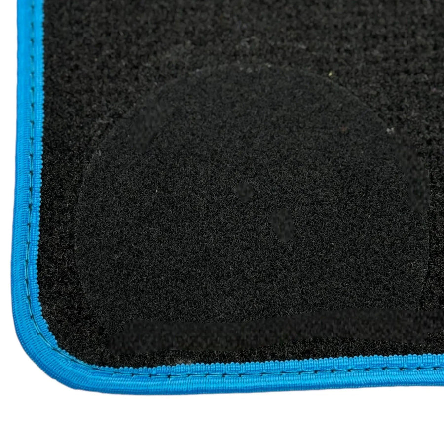 Black Floor Mats For BMW G61 (2023-2026) Touring | Sky Blue Trim - AutoWin