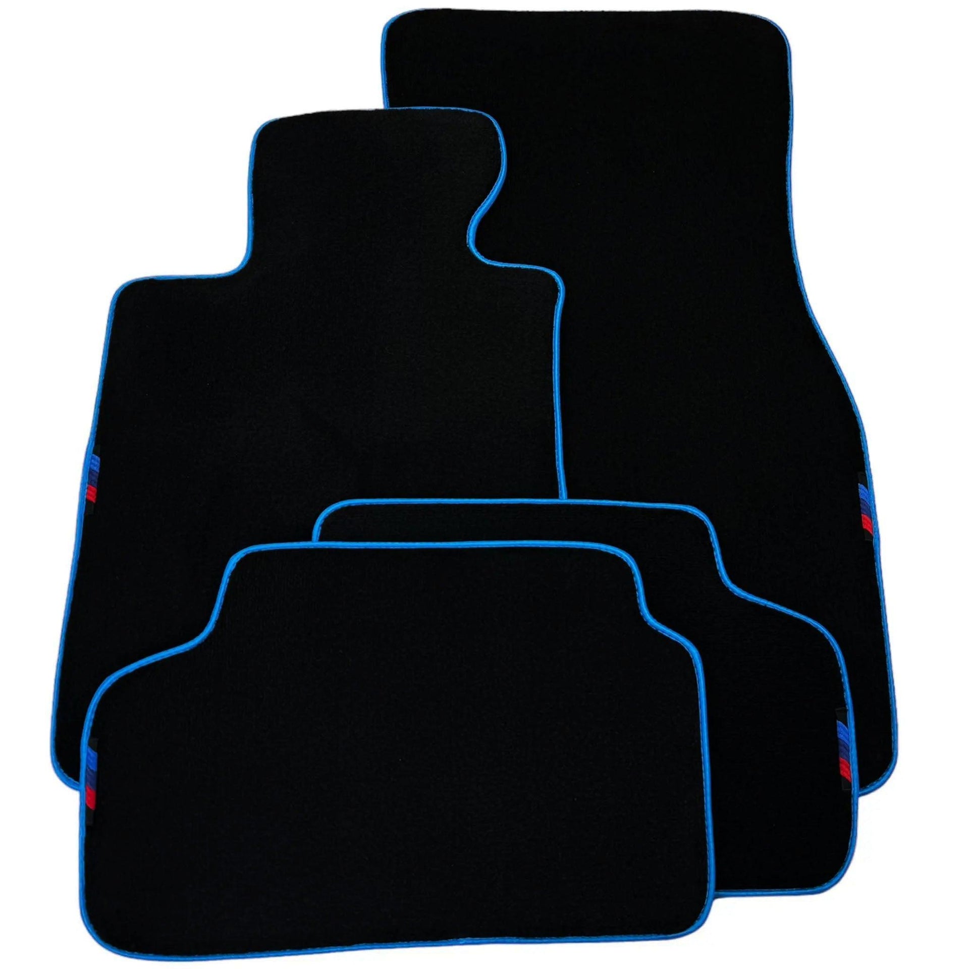 Black Floor Mats For BMW G61 (2023-2026) Touring | Sky Blue Trim - AutoWin