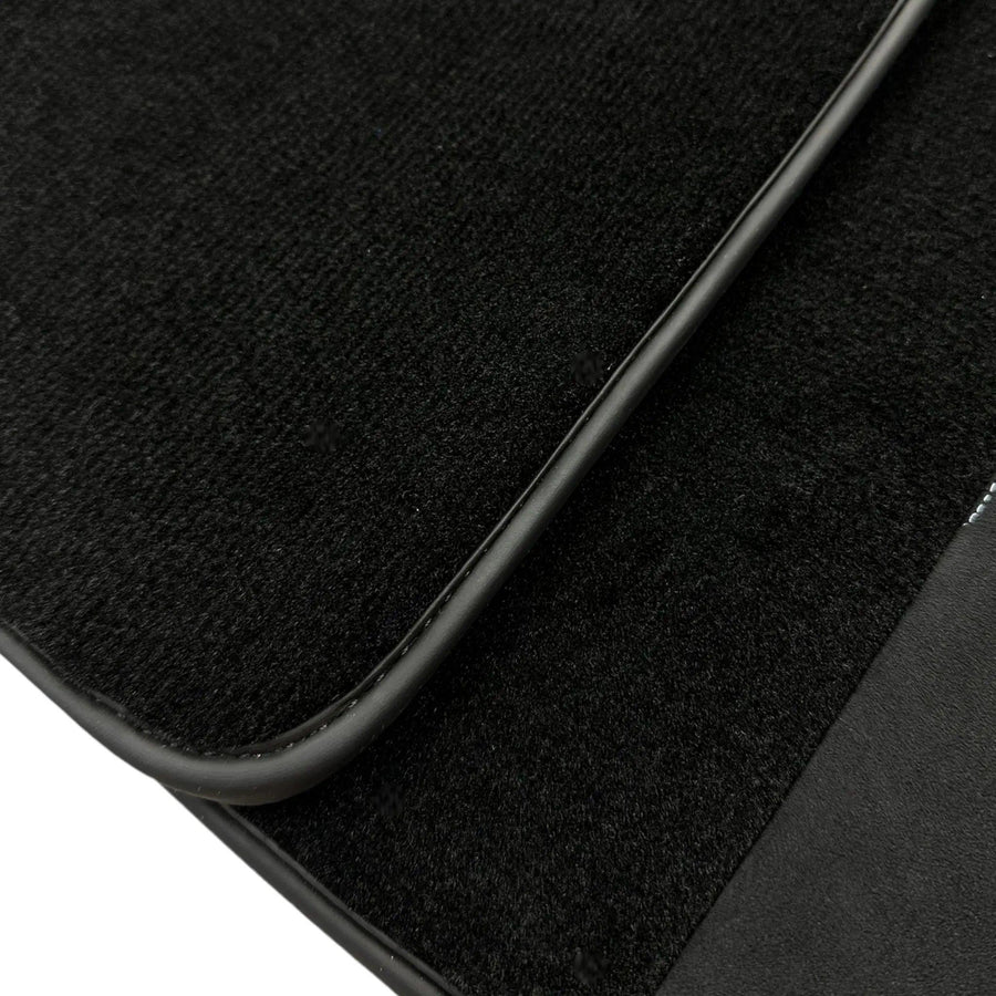 Black Floor Mats for BMW 2 Series Gran Tourer F46 (2015-2022) 7 Seats with Alcantara Leather - AutoWin