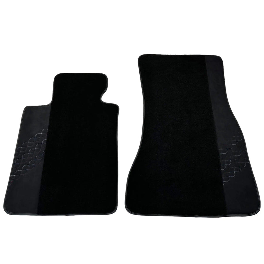 Black Floor Mats for BMW 2 Series Gran Tourer F46 (2015-2022) 7 Seats with Alcantara Leather - AutoWin