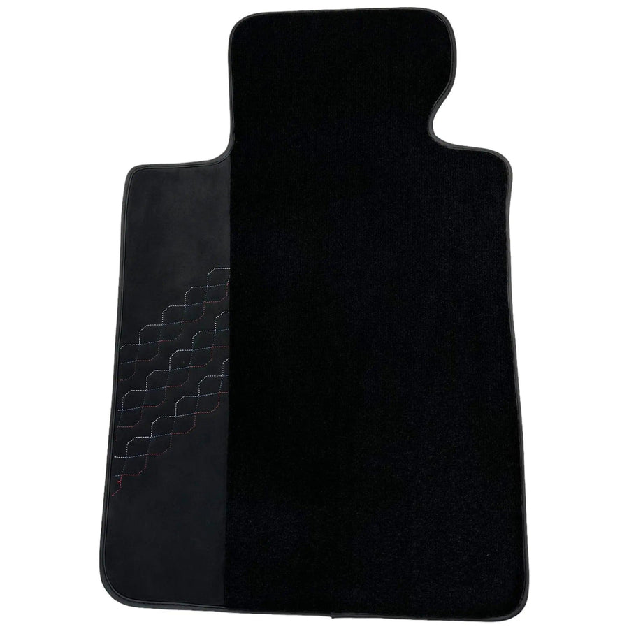 Black Floor Mats for BMW 2 Series Gran Tourer F46 (2015-2022) 7 Seats with Alcantara Leather - AutoWin