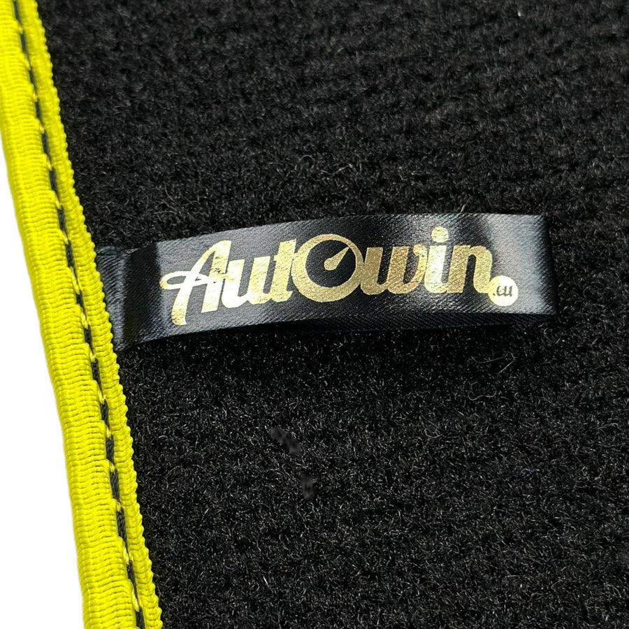 Black Floor Mats For BMW 2 Series | Yellow Trim - AutoWin