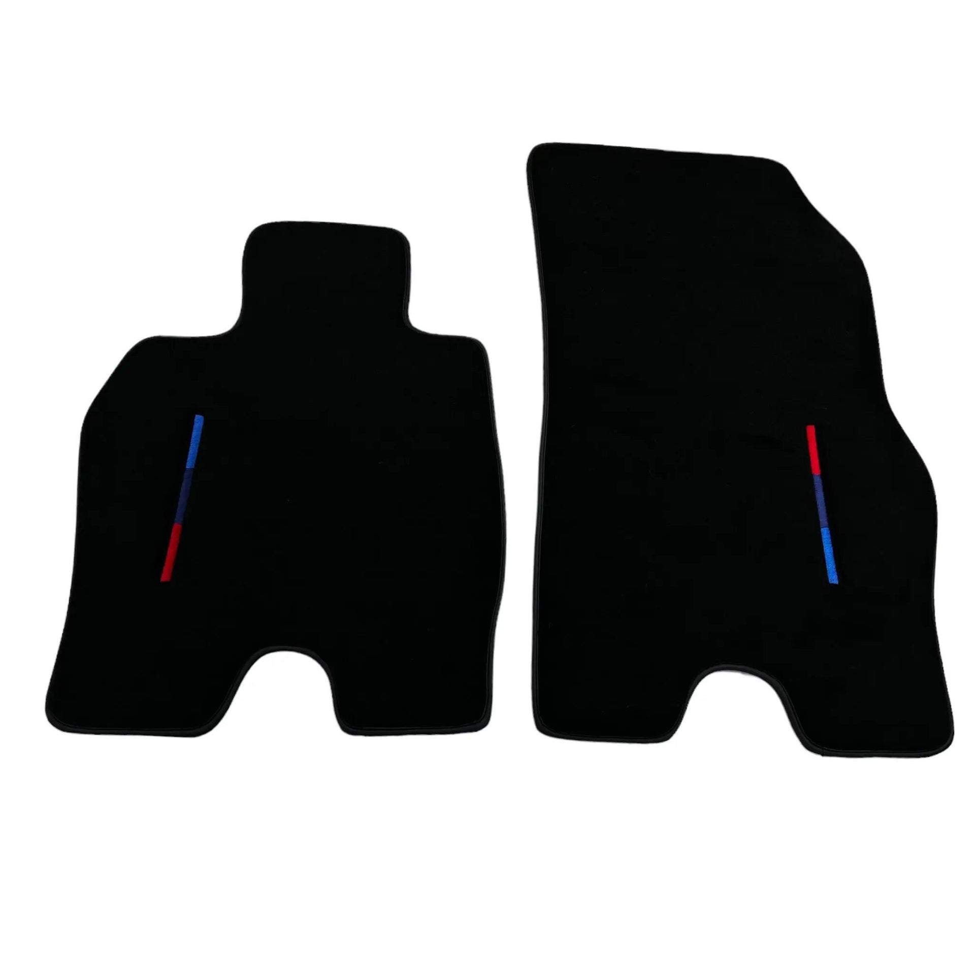 Black Floor Mats for BMW i8 3 Color Stripes Tailored Set Perfect Fit - AutoWin