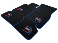 Black Floor Mats For BMW M3 E92 ER56 Design Limited Edition Blue Trim - AutoWin