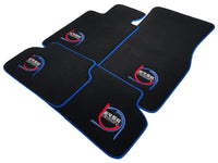 Black Floor Mats For BMW M3 E92 ER56 Design Limited Edition Blue Trim - AutoWin