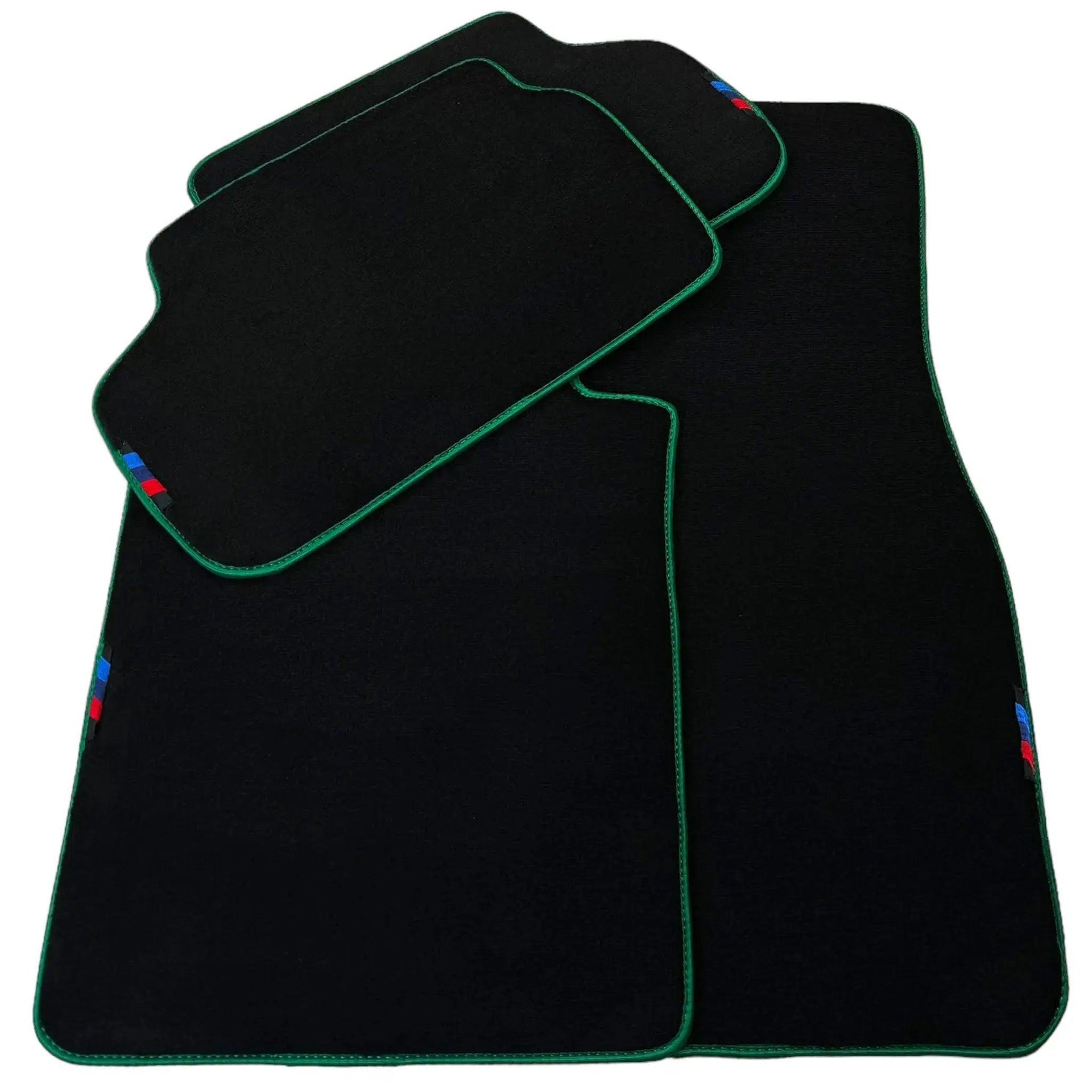 Black Floor Mats For BMW X1 Series E84 | Green Trim - AutoWin