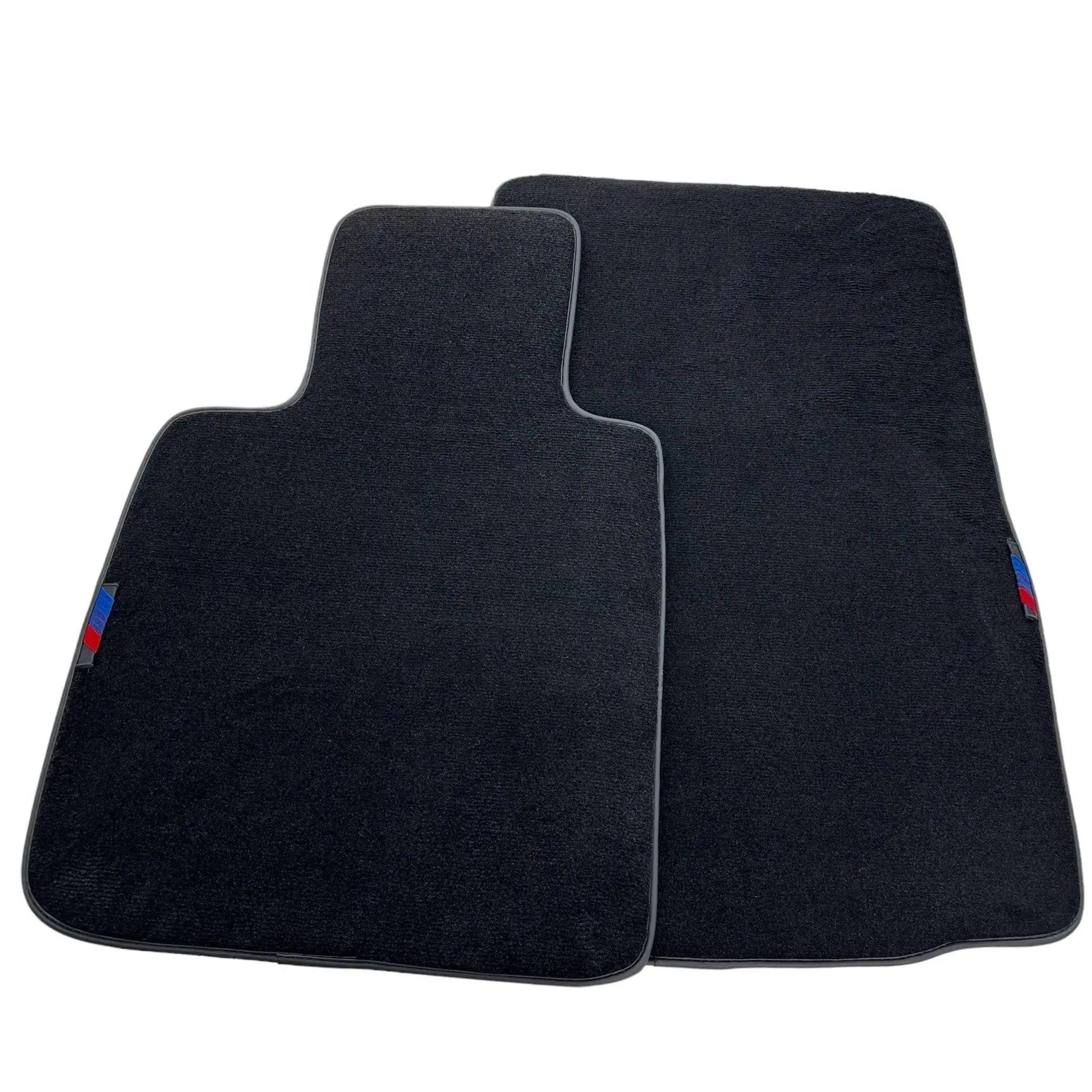 Black Floor Mats For BMW Z4 Series E89 With 3 Color Stripes Tailored Set Perfect Fit - AutoWin