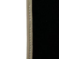 Black Floor Mats For Chevrolet Corvette C7 Convertible (2014-2019) with Beige Trim - AutoWin