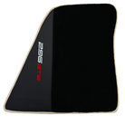 Black Floor Mats for Ferrari 296 GTB (2022-2024) with Leather | Beige Trim - AutoWin