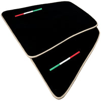 Black Floor Mats for Ferrari 296 GTB (2022-2027) with Beige Trim