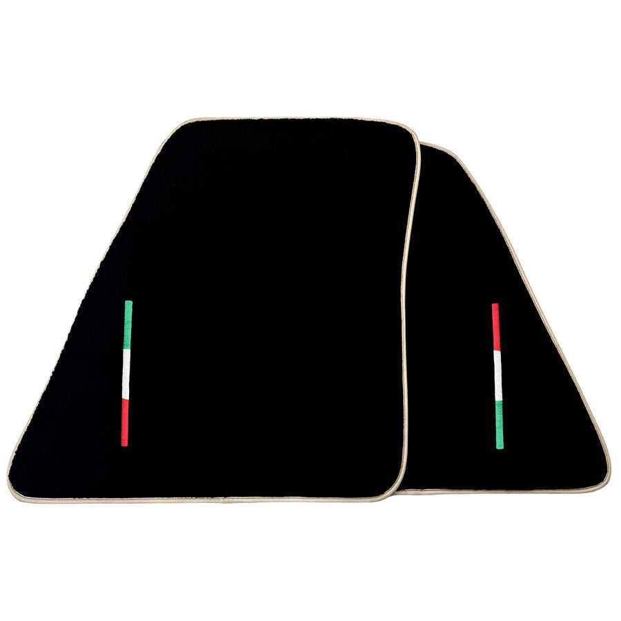 Black Floor Mats for Ferrari 296 GTB (2022-2027) with Beige Trim