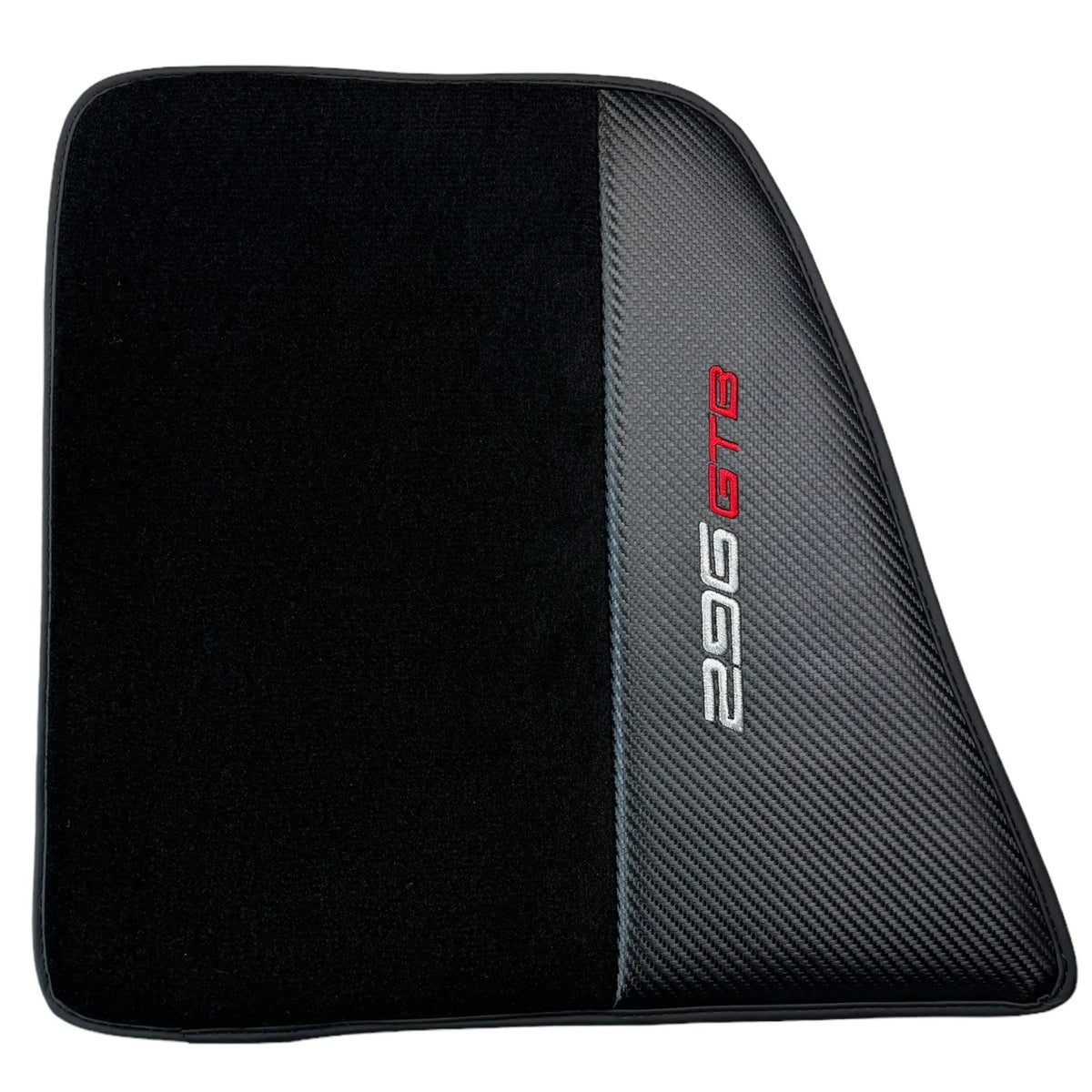 Black Floor Mats for Ferrari 296 GTB (2022-2027) with Carbon Fiber - AutoWin