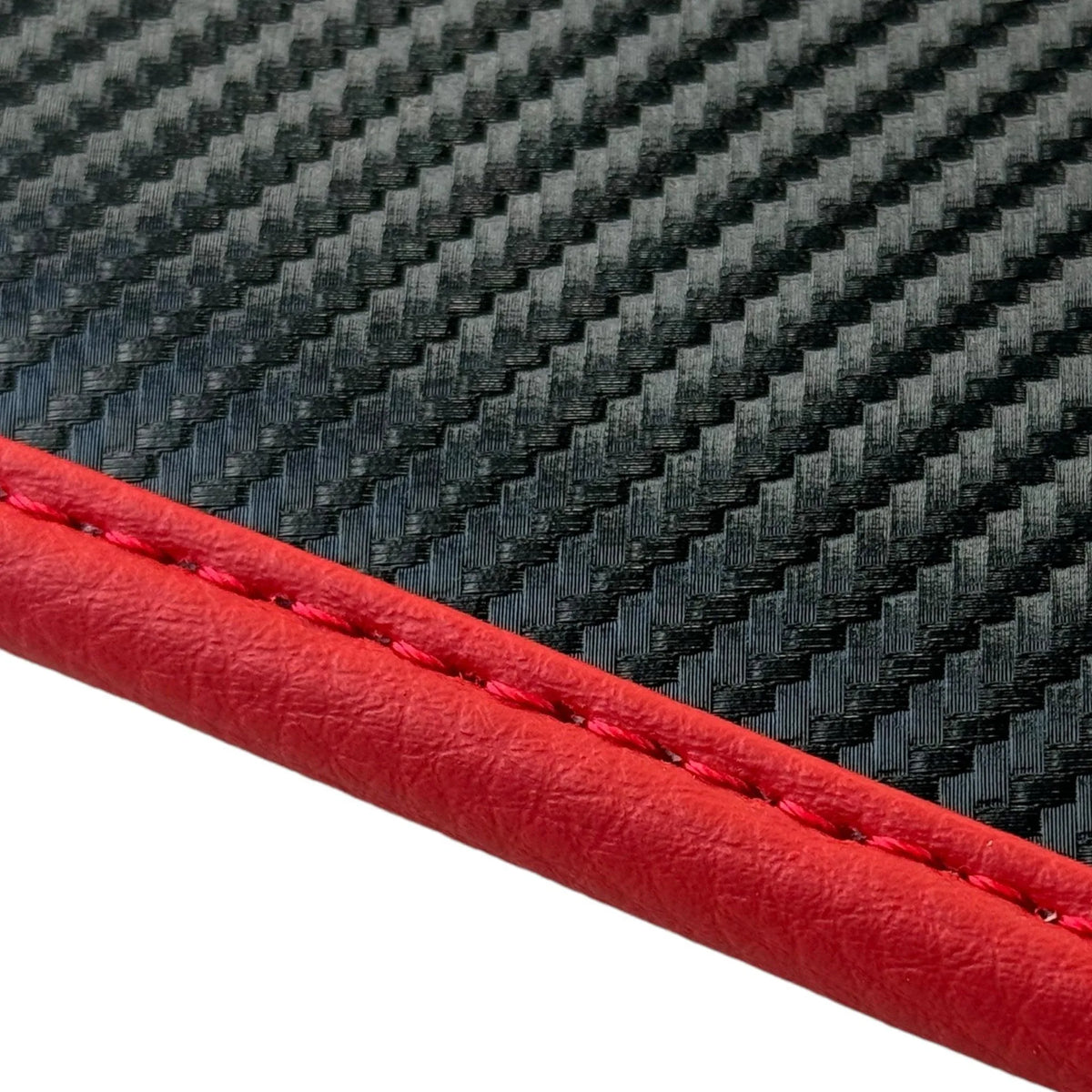 Black Floor Mats for Ferrari 296 GTB (2022-2027) with Carbon Fiber | Red Trim