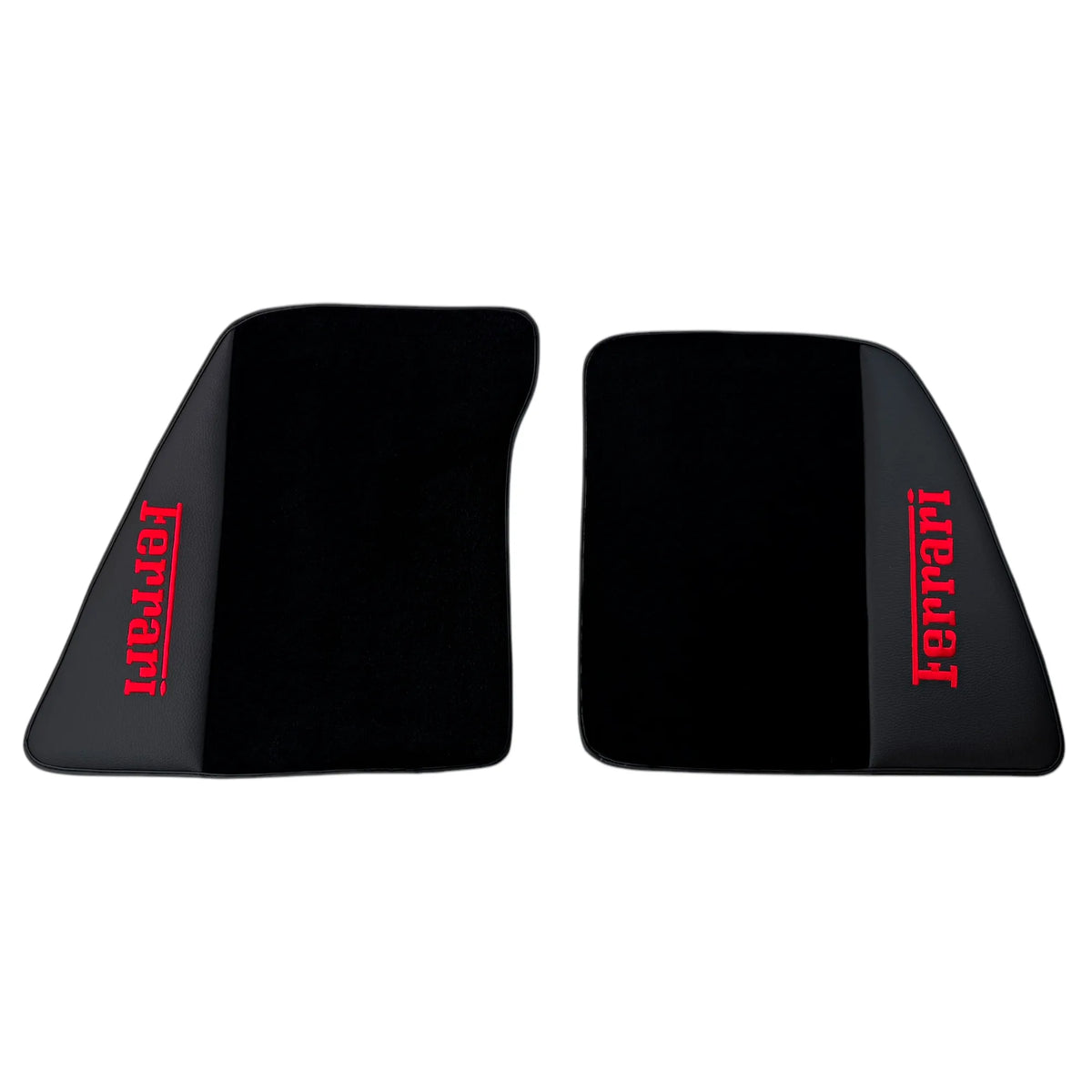 Black Floor Mats for Ferrari 296 GTB (2022-2027) with Leather | Red Logo