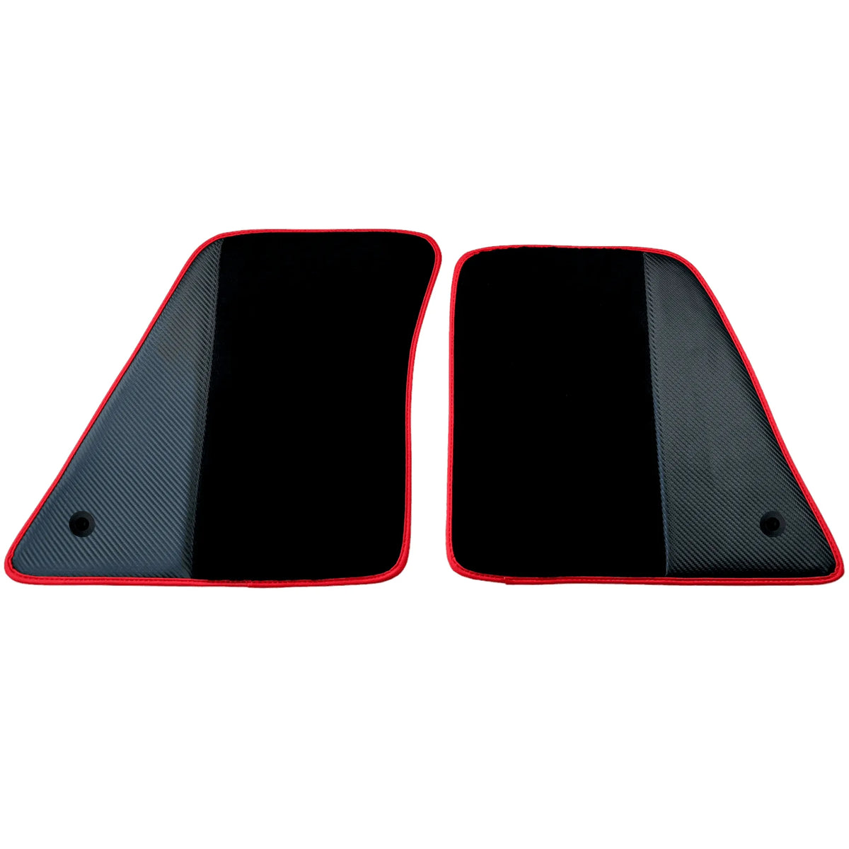 Black Floor Mats for Ferrari 296 GTS (2022-2027) with Carbon Fiber | Red Trim - AutoWin