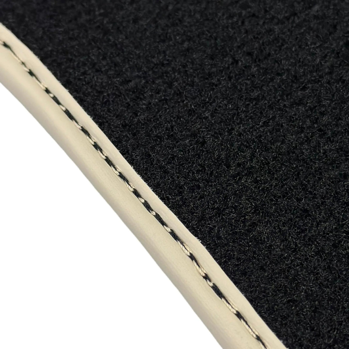 Black Floor Mats for Ferrari 296 GTS (2022-2027) with Leather | Beige Trim - AutoWin
