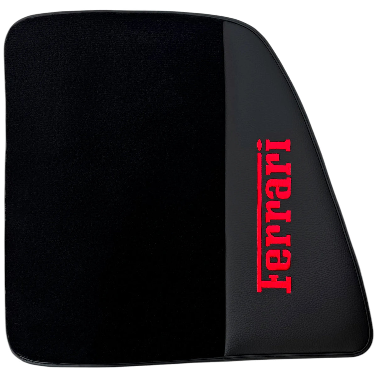 Black Floor Mats for Ferrari 296 GTS (2022-2027) with Leather | Red Logo