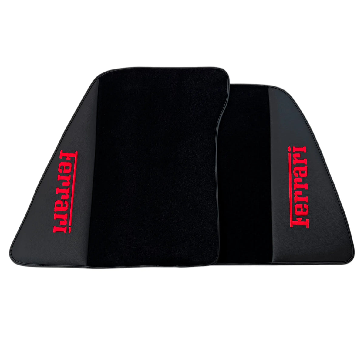 Black Floor Mats for Ferrari 296 GTS (2022-2027) with Leather | Red Logo