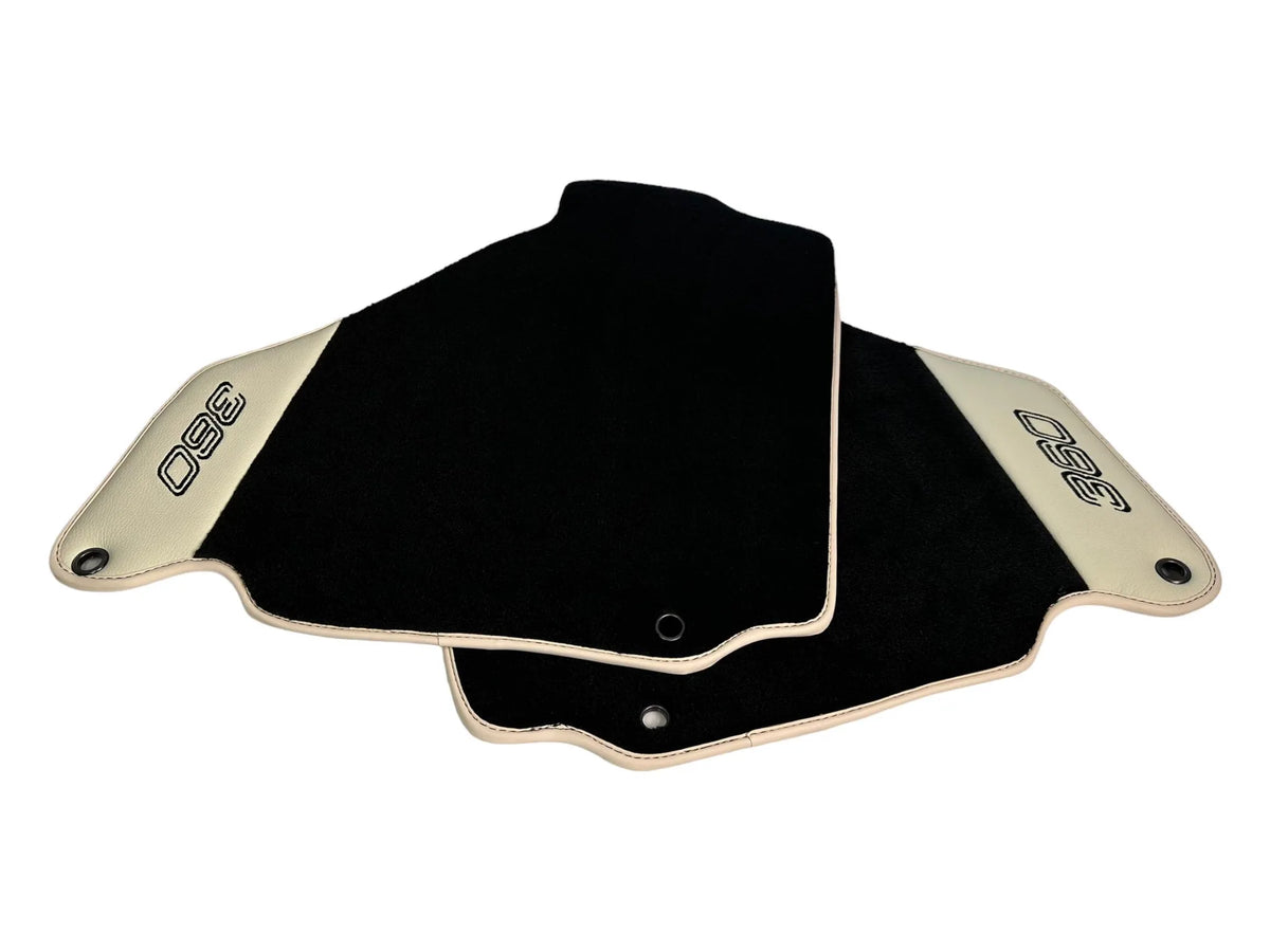 Black Floor Mats For Ferrari 360 Modena 1999-2005 With Beige Leather - AutoWin