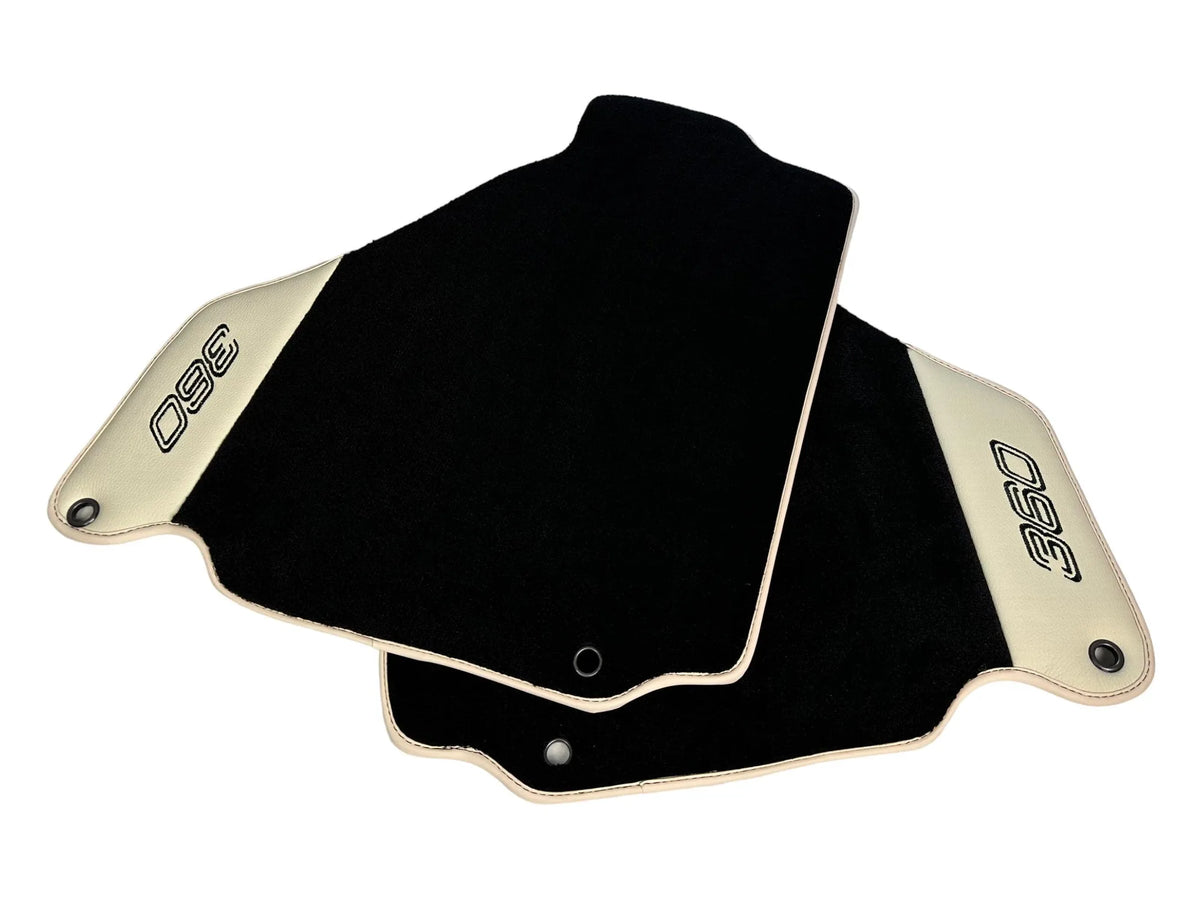 Black Floor Mats For Ferrari 360 Modena 1999-2005 With Beige Leather - AutoWin