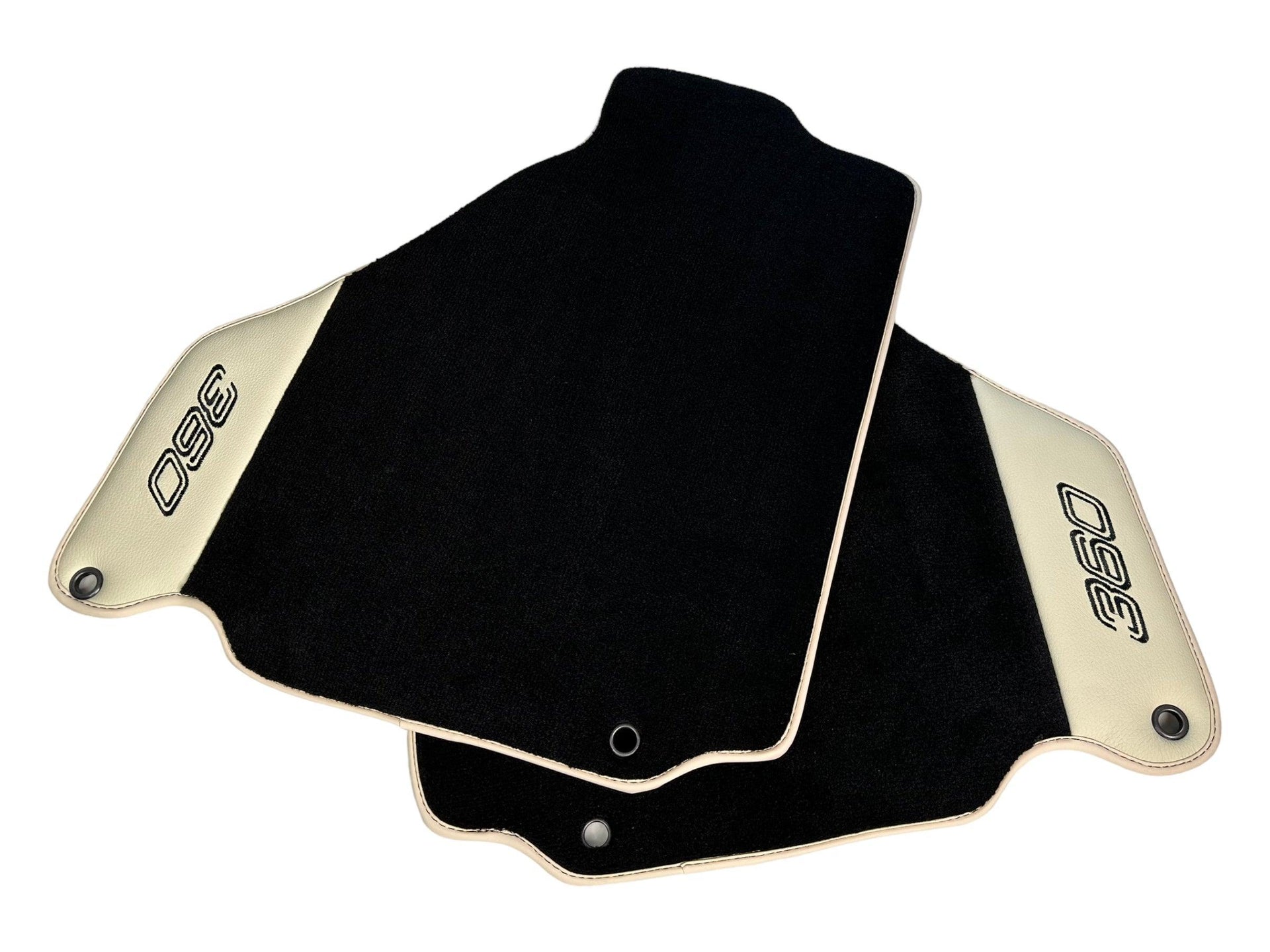 Black Floor Mats For Ferrari 360 Modena 1999-2005 With Beige Leather - AutoWin