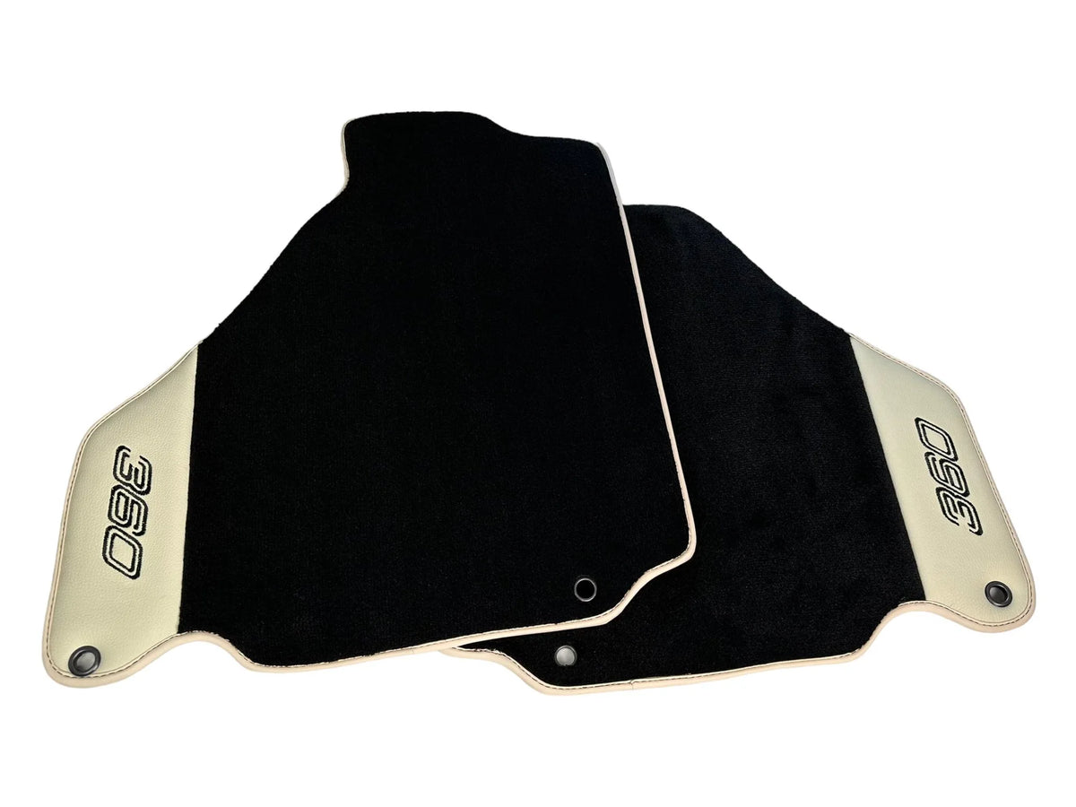 Black Floor Mats For Ferrari 360 Modena 1999-2005 With Beige Leather - AutoWin
