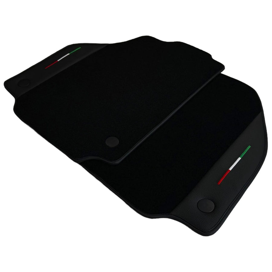 Black Floor Mats for Ferrari 458 GT2 (2012-2015) With Leather