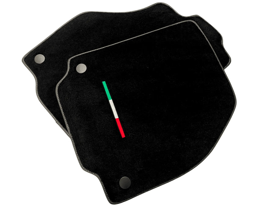 Black Floor Mats For Ferrari 458 Gt2 2012-2015 Yellow Sewing - AutoWin