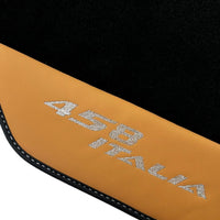 Black Floor Mats for Ferrari 458 Italia (2009-2015) with Beige Nappa Leather - AutoWin