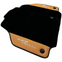 Black Floor Mats for Ferrari 458 Italia (2009-2015) with Beige Nappa Leather - AutoWin