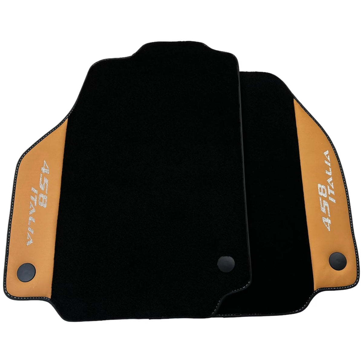 Black Floor Mats for Ferrari 458 Italia (2009-2015) with Beige Nappa Leather - AutoWin