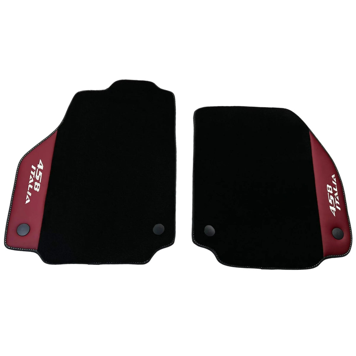 Black Floor Mats for Ferrari 458 Italia (2009-2015) with Bordeaux Nappa Leather - AutoWin