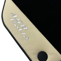 Black Floor Mats for Ferrari 458 Italia (2009-2015) with Crema Nappa Leather - AutoWin