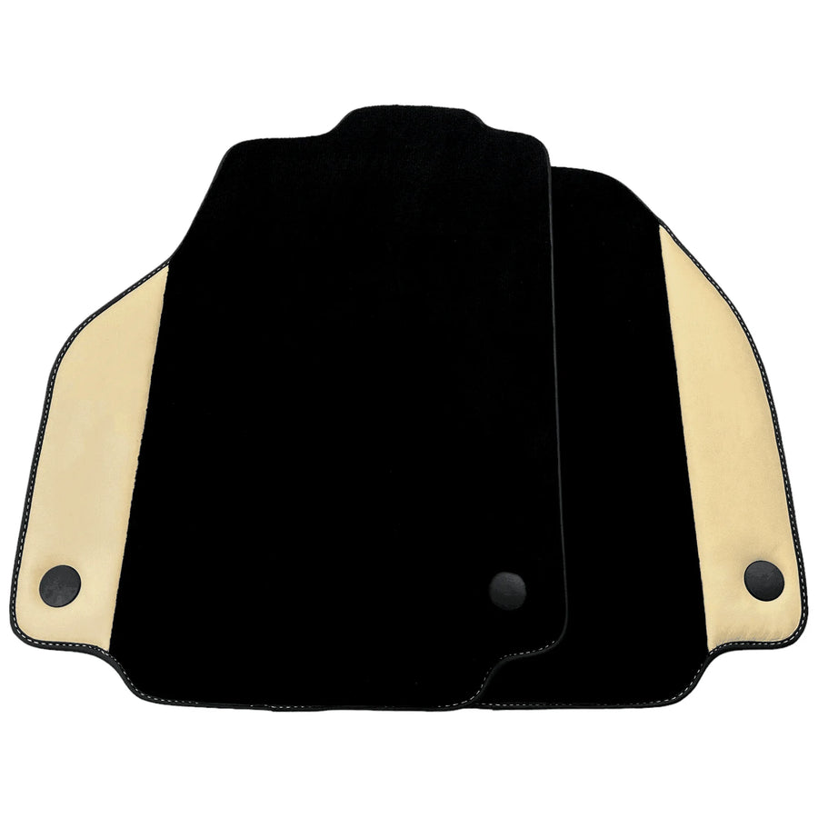 Black Floor Mats for Ferrari 458 Italia (2009-2015) with Crema Nappa Leather