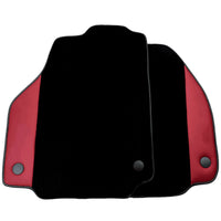 Black Floor Mats for Ferrari 458 Spider (2012-2015) with Bordeaux Nappa Leather - AutoWin