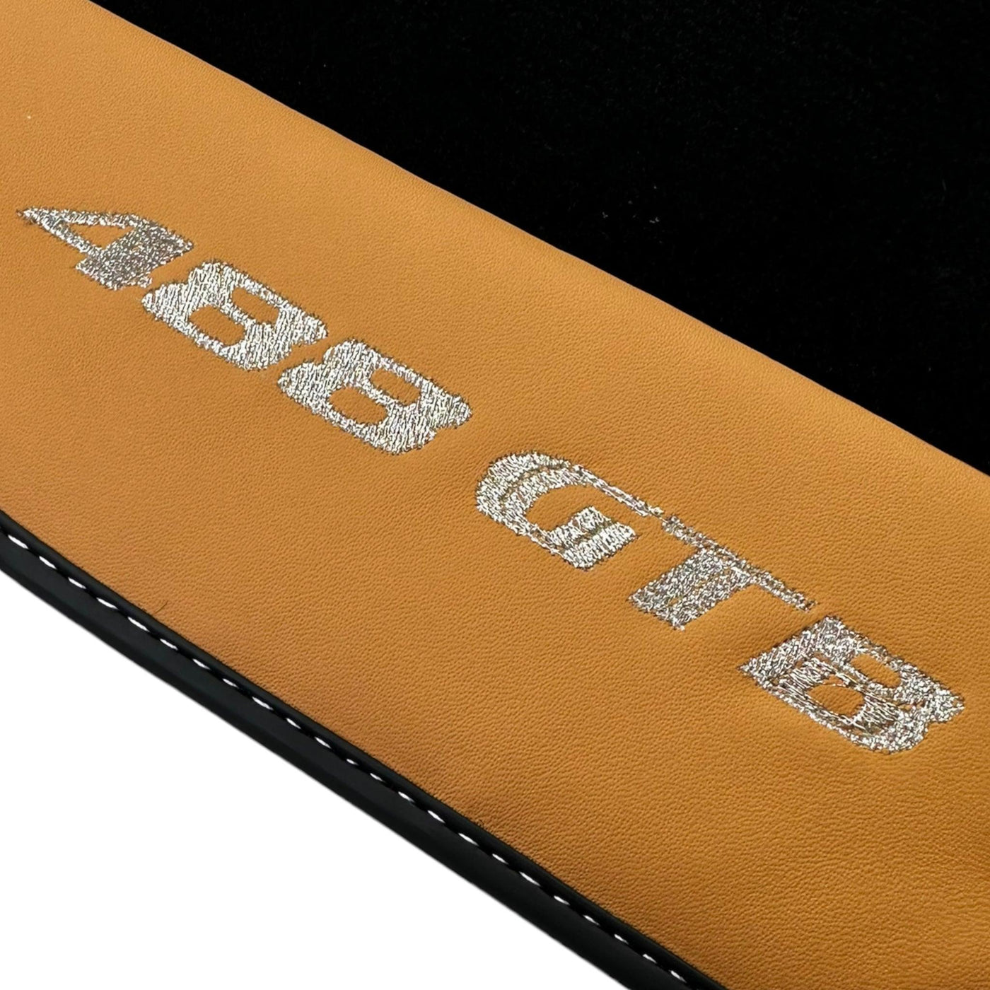 Black Floor Mats for Ferrari 488 GTB (2015-2022) with Beige Tradizione Nappa Leather - AutoWin