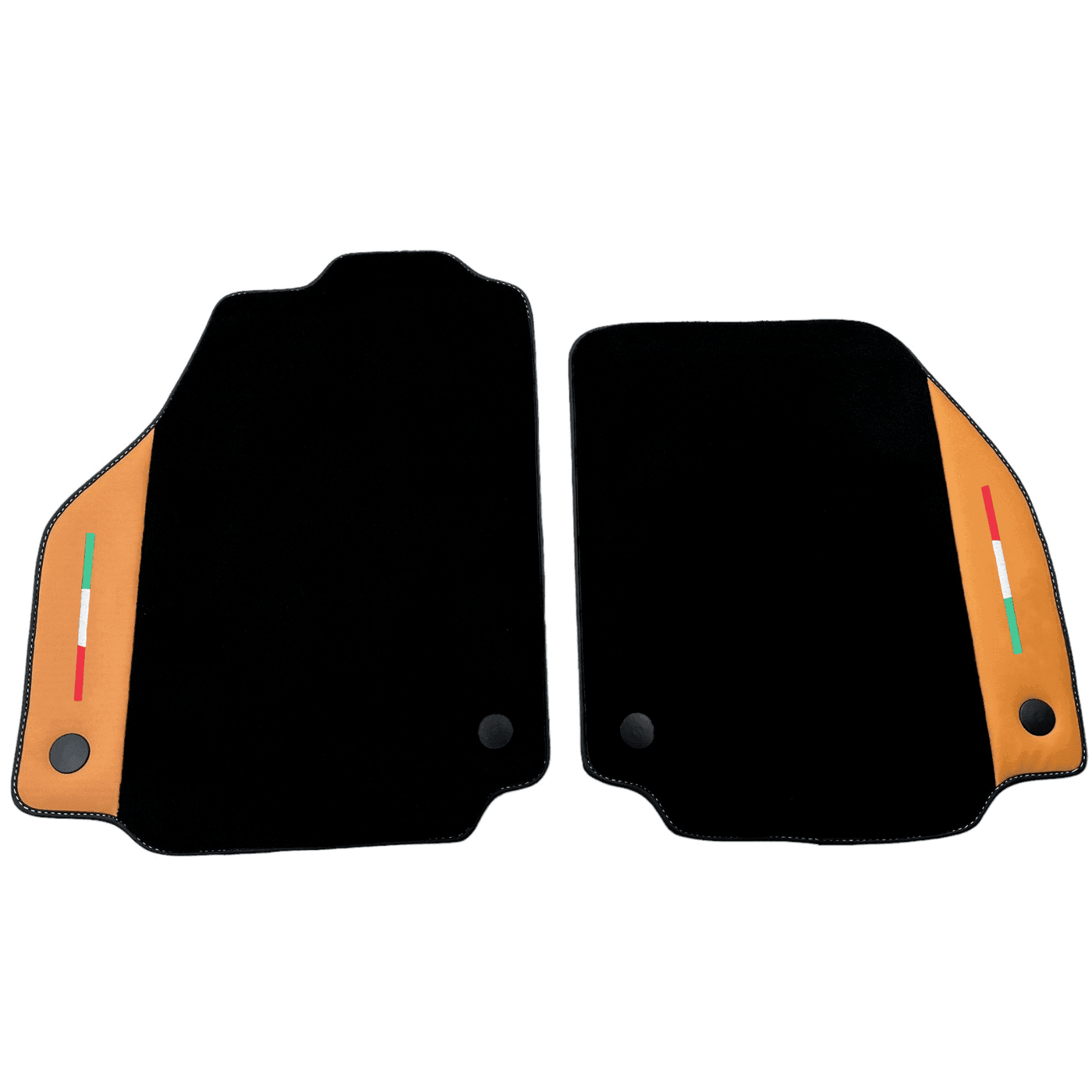 Black Floor Mats for Ferrari 488 Pista Spider (2019-2021) with Beige Tradizione Nappa Leather - AutoWin