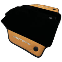 Black Floor Mats for Ferrari 488 GTB (2015-2022) with Beige Tradizione Nappa Leather - AutoWin