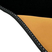 Black Floor Mats for Ferrari 488 GTB (2015-2022) with Beige Tradizione Nappa Leather