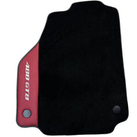 Black Floor Mats for Ferrari 488 GTB (2015-2022) with Bordeaux Nappa Leather - AutoWin