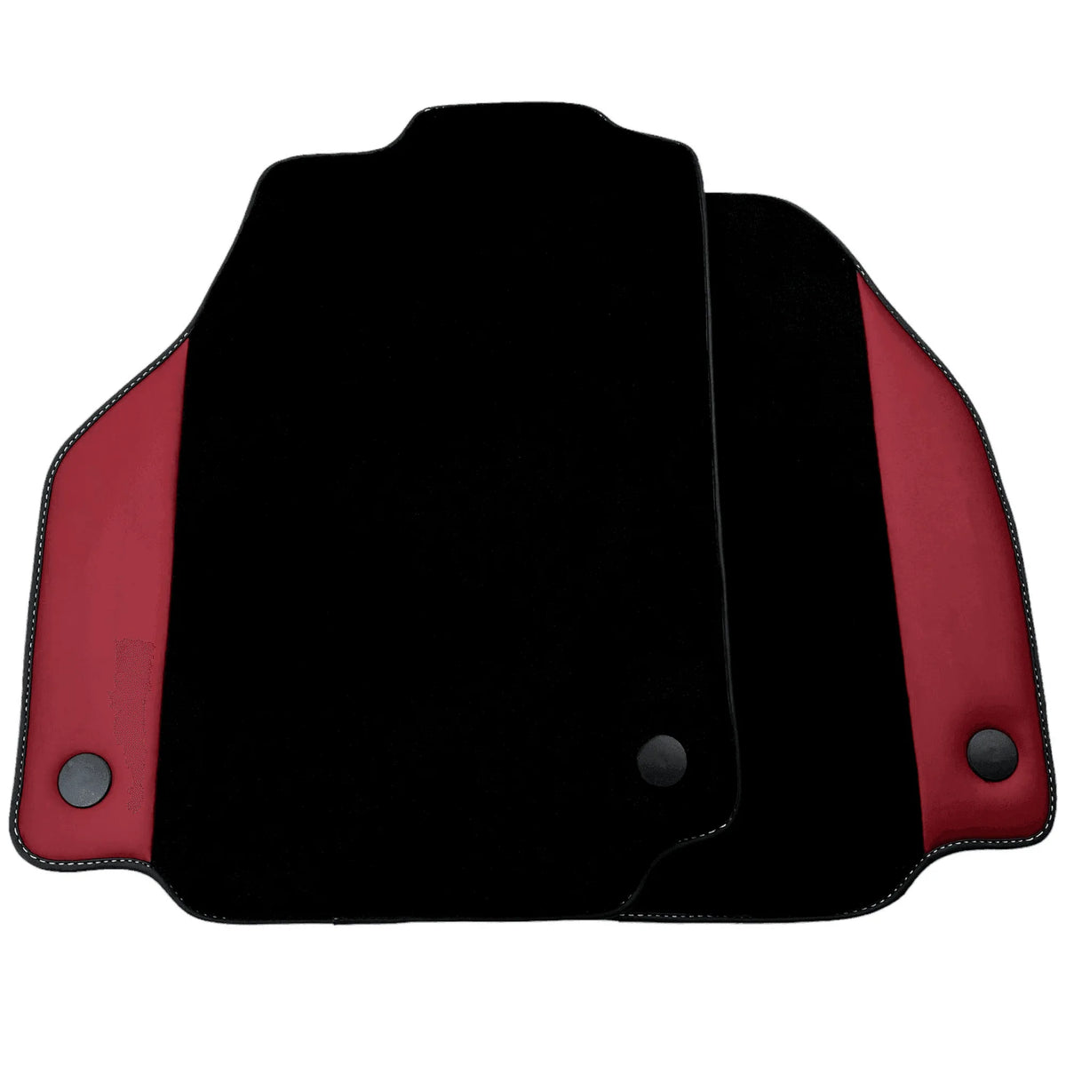Black Floor Mats for Ferrari 488 GTB (2015-2022) with Bordeaux Nappa Leather