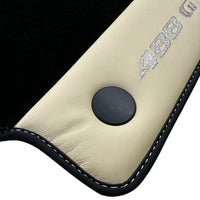 Black Floor Mats for Ferrari 488 GTB (2015-2022) with Crema Nappa Leather - AutoWin