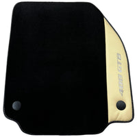 Black Floor Mats for Ferrari 488 GTB (2015-2022) with Crema Nappa Leather - AutoWin