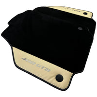 Black Floor Mats for Ferrari 488 GTB (2015-2022) with Crema Nappa Leather - AutoWin