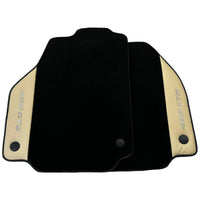 Black Floor Mats for Ferrari 488 GTB (2015-2022) with Crema Nappa Leather - AutoWin