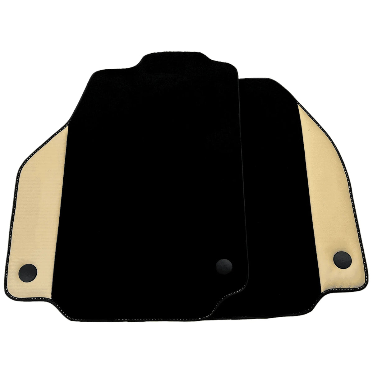 Black Floor Mats for Ferrari 488 GTB (2015-2022) with Crema Nappa Leather